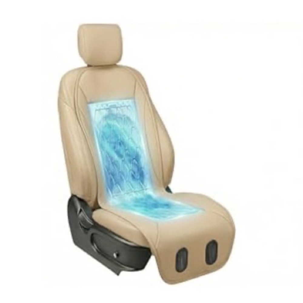 Source Unknown Beige Car Seat Cooling & Massage Pad with Blue Cooling Zone